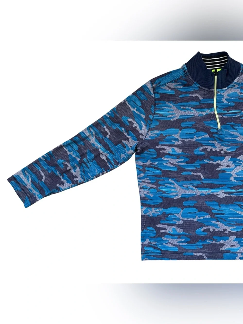 Robert Graham Street Circuit Blue & Purple 1/4 Zip Cotton Pullover Shirt XL